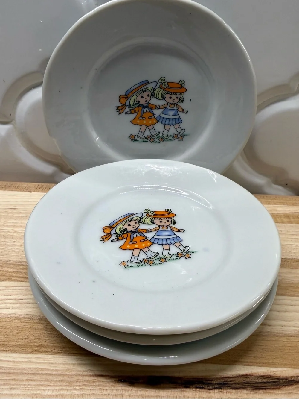 Vintage 1970s Miniature Porcelain Children's Tea Set Japan 15 Pc 4 Service